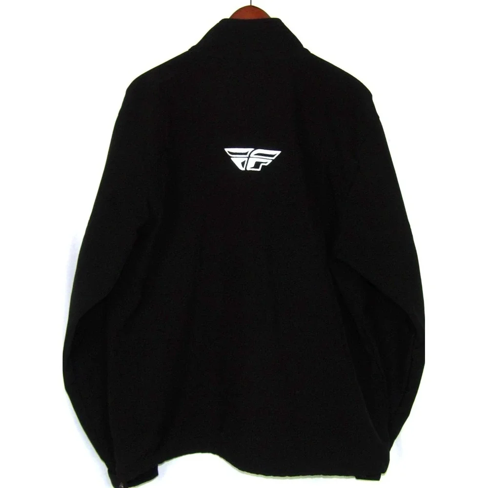 FLY RACING Zip-Up Stretch Black Soft Shell Lined Performance Jacket Men's XL